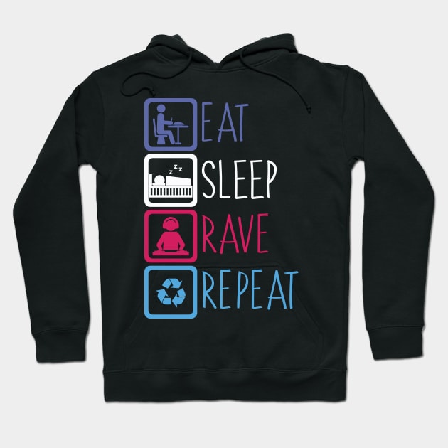 Eat Sleep Rave Repeat Hoodie by avshirtnation